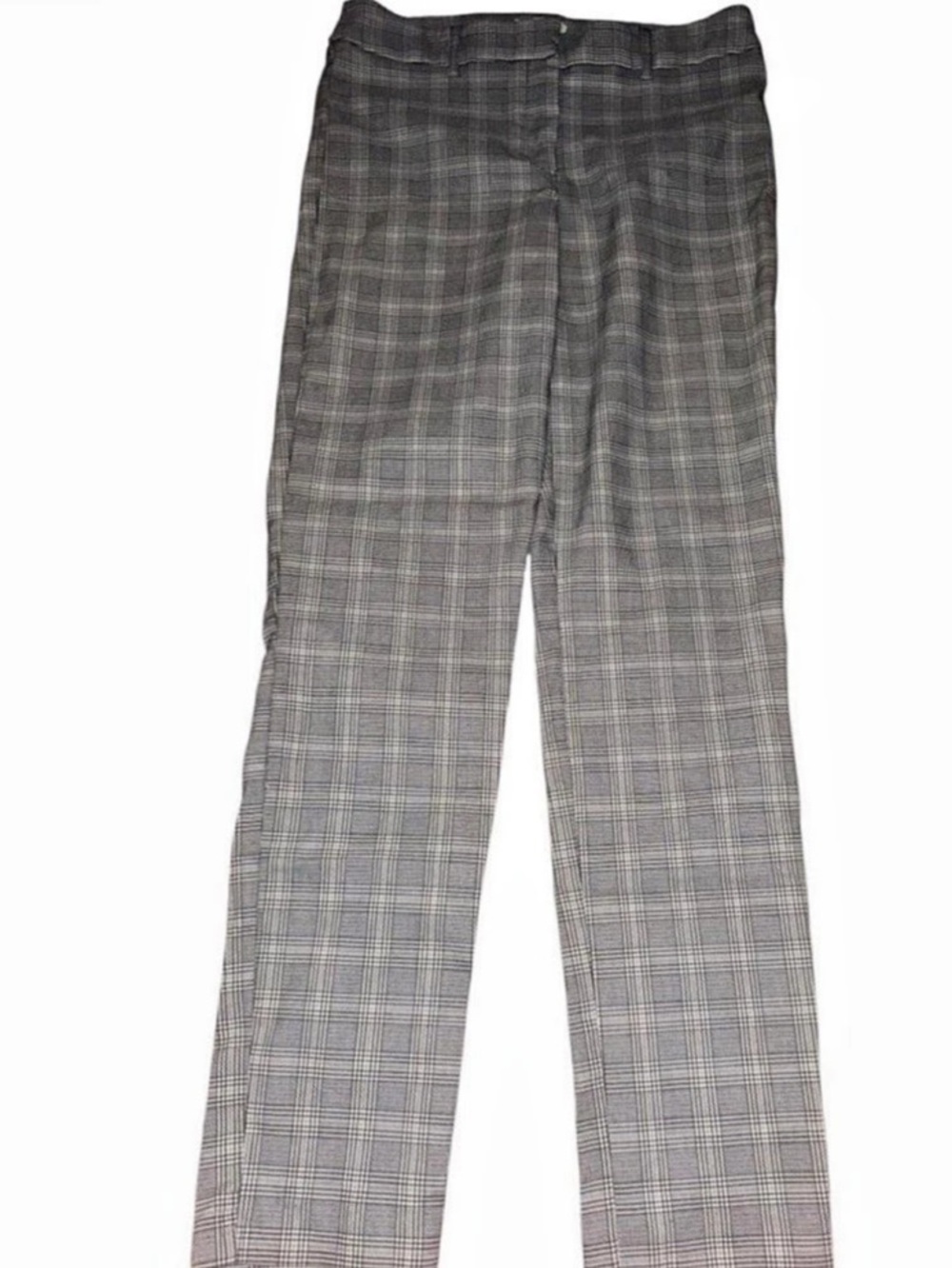 Carolina Belle Plaid Straight Leg Pants in Gray US 8 Like New